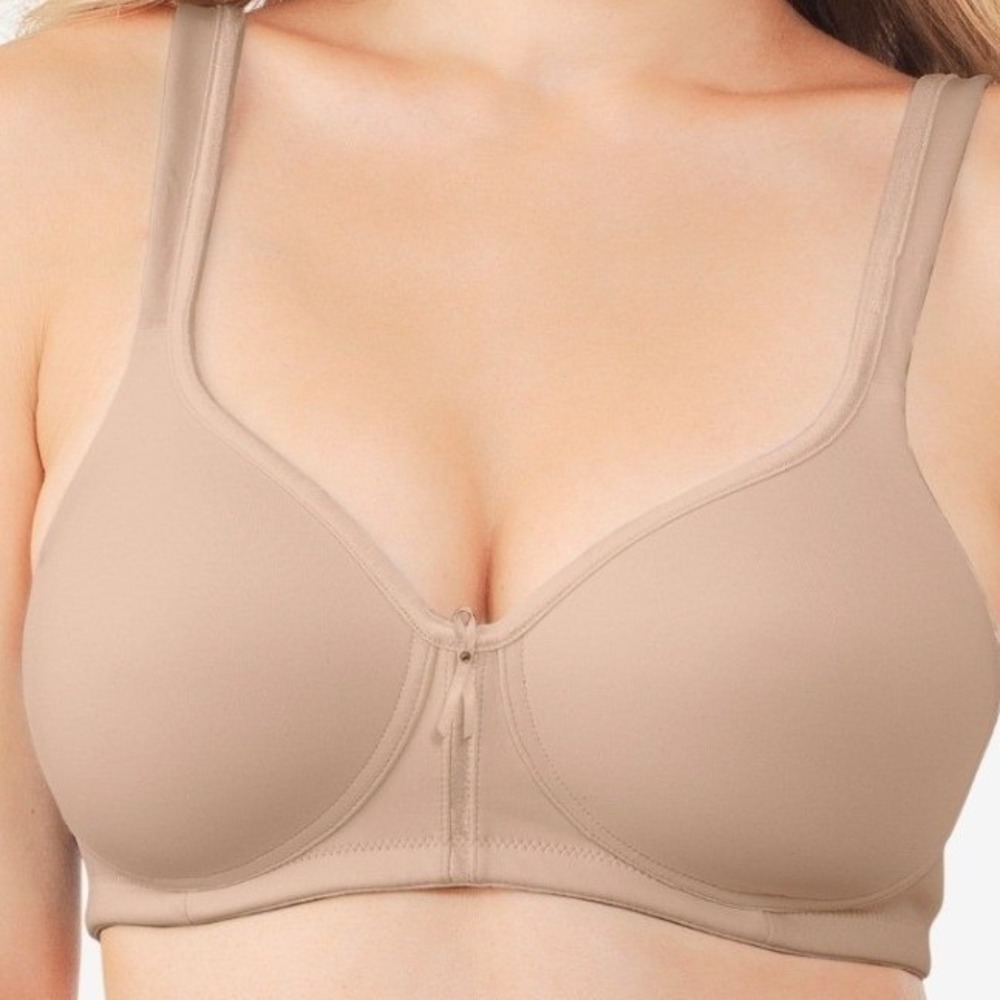 Vanity Fair Womens Body Caress Full Coverage Wirefree Bra Beige 72335 40D